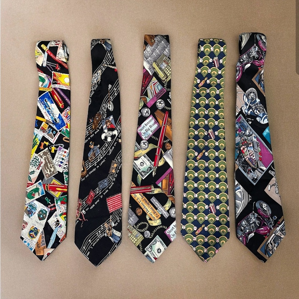 5 RARE ⭐️ Vintage Nicole Miller Neck Ties